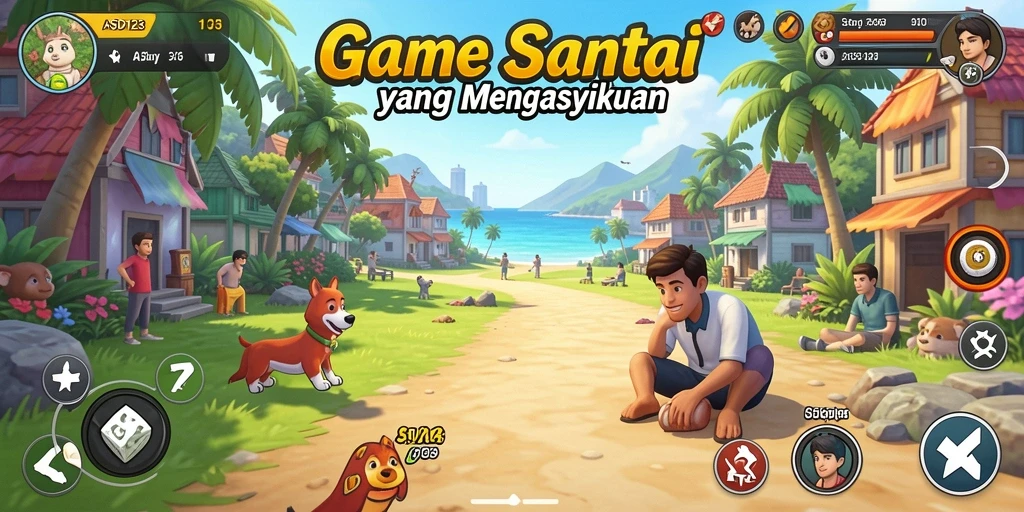 Screenshot utama menunjukkan keseruan gameplay dalam ASD123.