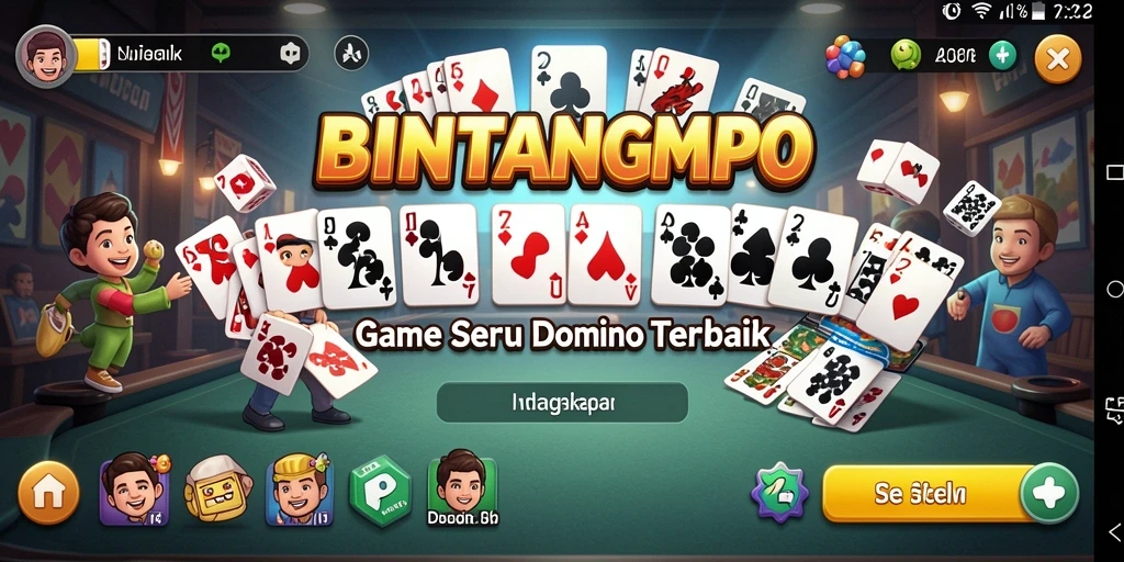 Screenshot gameplay BINTANGMPO menunjukkan aksi permainan Domino yang seru.