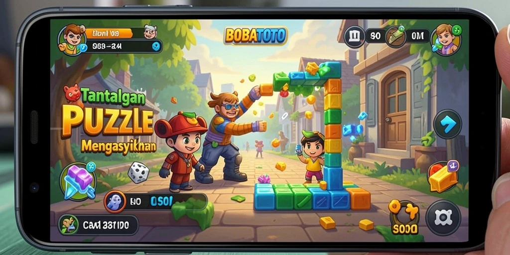 Gameplay seru BOBATOTO dengan berbagai jenis puzzle.