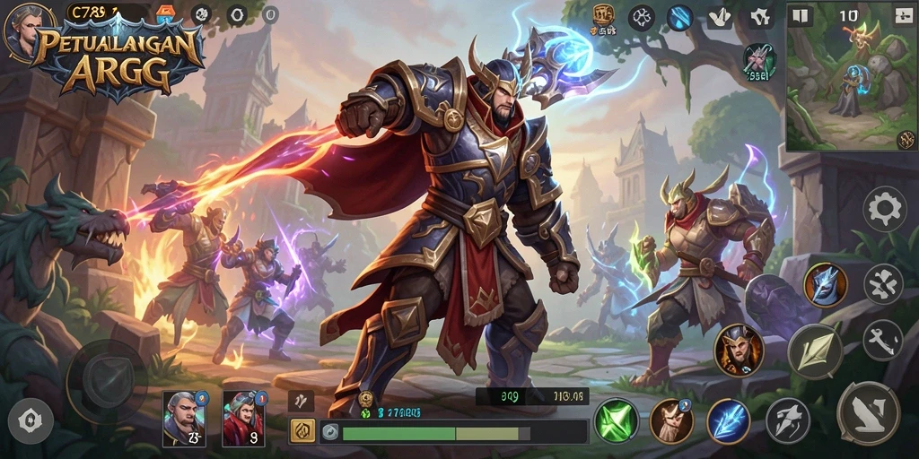 Screenshot gameplay C789 menampilkan pertarungan seru dalam dunia ARPG.