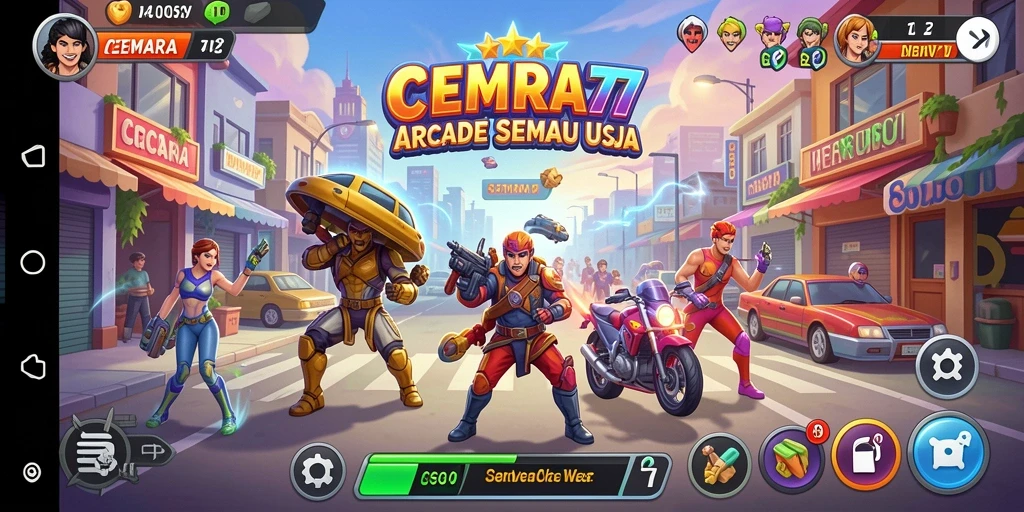 Screenshot CEMARA77 menampilkan gameplay seru dan penuh warna.