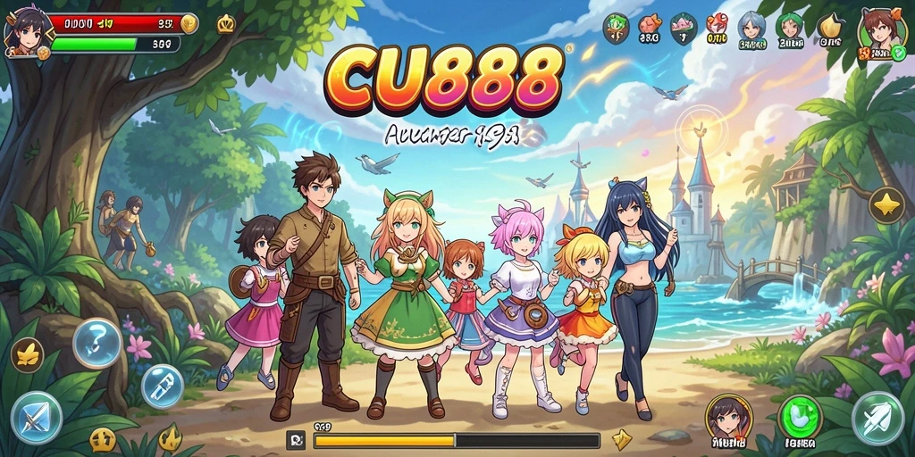 Screenshot CU888 menunjukkan aksi pertarungan yang memukau dalam dunia Anime.