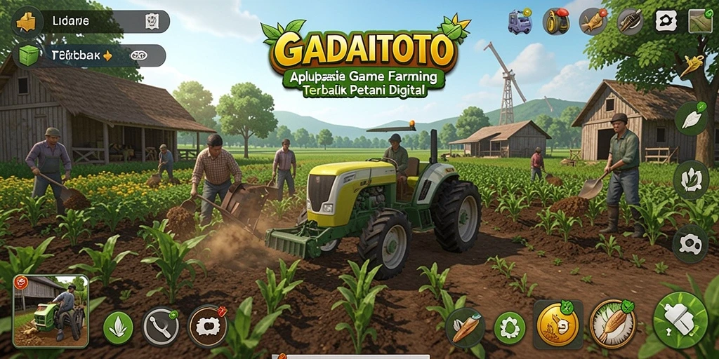 Tampilan screenshot GADAITOTO menampilkan aktivitas bercocok tanam yang seru.