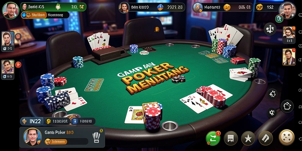 Gameplay Poker seru di IN22 dengan tampilan menarik.