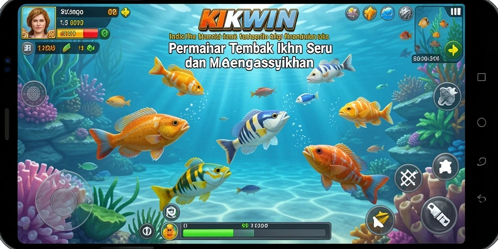 Tampilan gameplay Tembak Ikan yang warna-warni dan menarik.