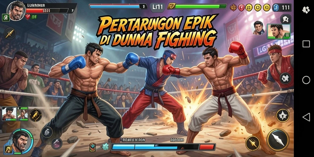 Tampilan gameplay Fighting yang menarik dan mendebarkan.