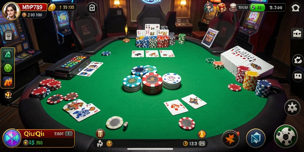 Tampilan gameplay seru dalam game QiuQiu MVP789.