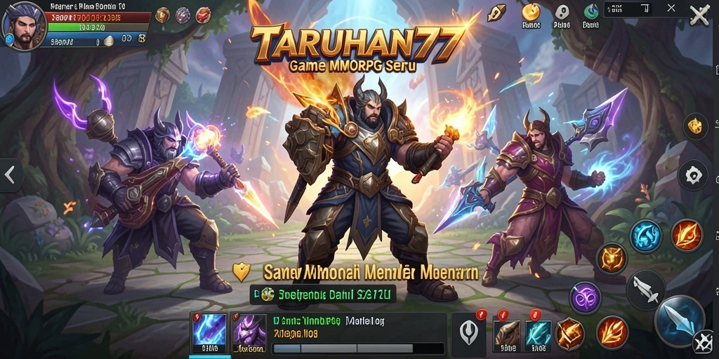 Tampilan gameplay seru dalam TARUHAN77 dengan banyak pertarungan dan interaksi.