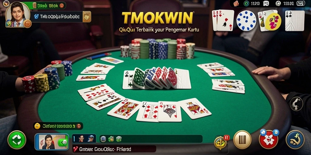 Screenshot utama TMOKWIN menampilkan seru dan menegangkan gameplay QiuQiu.