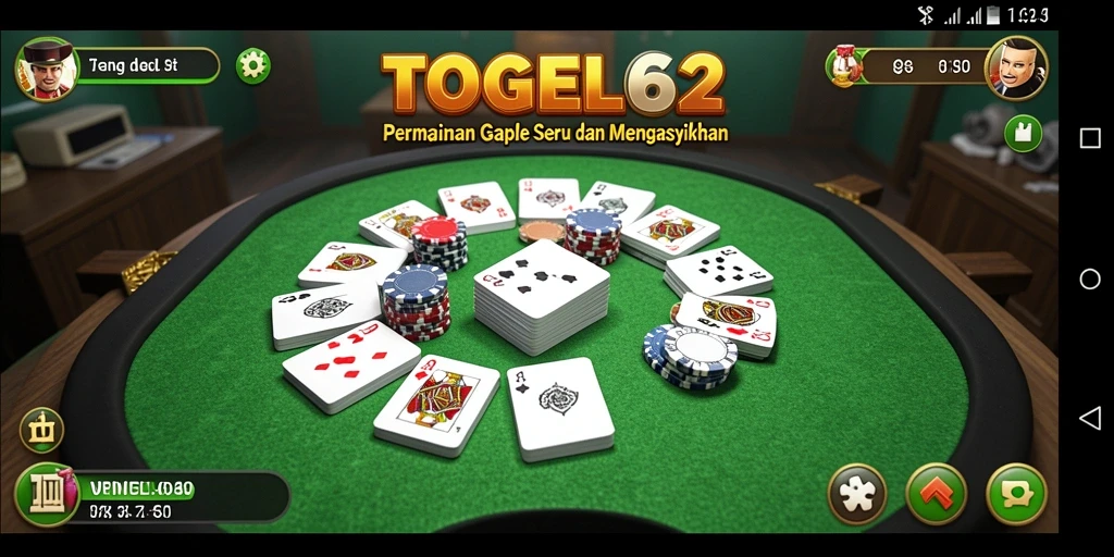 Tampilan gameplay seru TOGEL62 yang menggugah semangat bermain Gaple.