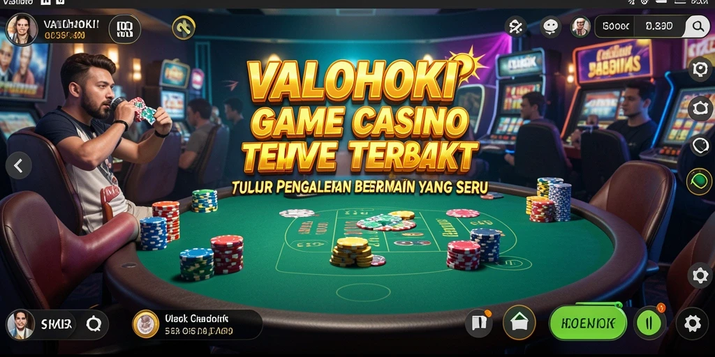 Screenshot VALOHOKI menampilkan dealer langsung dengan suasana kasino yang nyata.