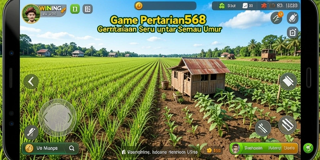 Tampilan gameplay seru dari WINNING568 dengan aktivitas pertanian.